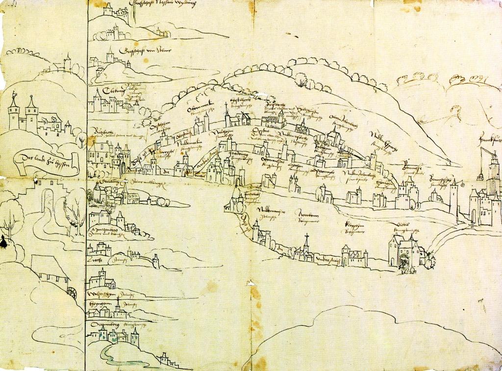 Geleitskarte von Hessen 1530